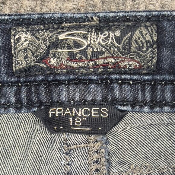 Silver Jeans Frances Women 25x33 (Actual 28x33) Blue Denim Pants Distressed - Picture 9 of 16